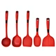 red kitchen utensil set